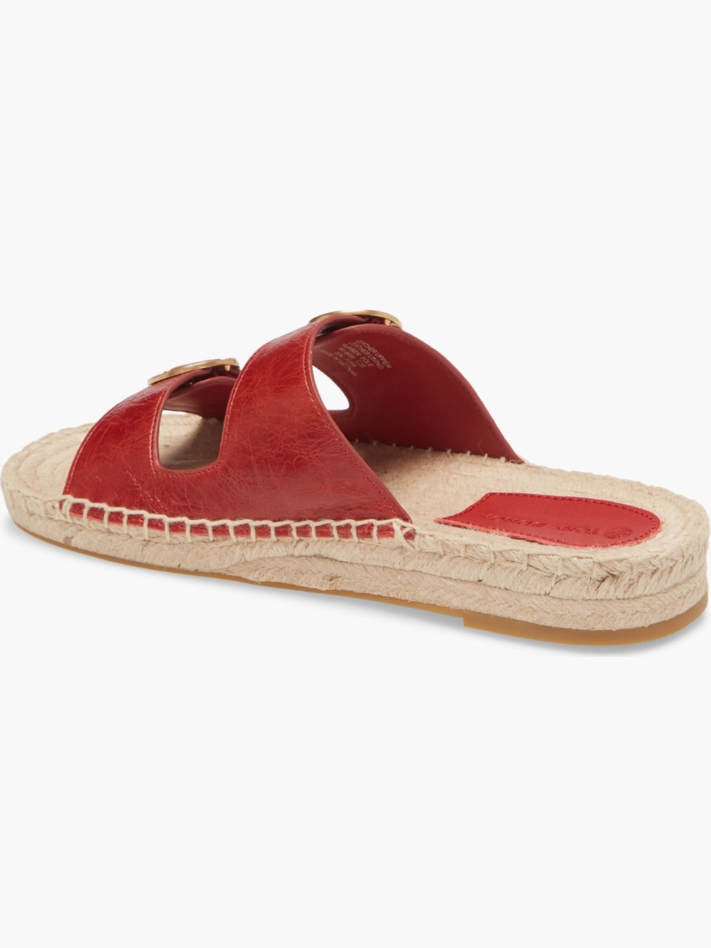 ✨ Tory Burch✨ Selby Two-Band Red Leather Espadrille Slide Sandals – Size 8M - Picture 3 of 12